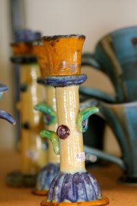 pottery candlesticks