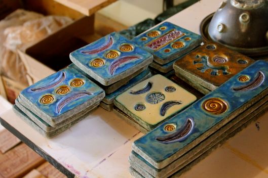 hand made pottery tiles