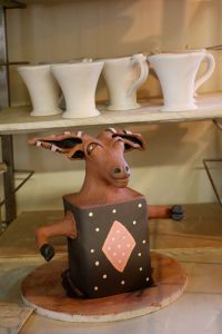 cow fence post decoration